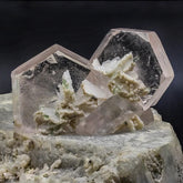 Tabular Morganite Crystals on Albite